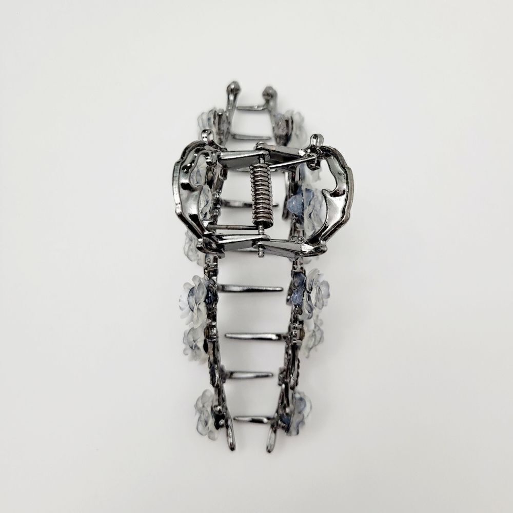 Brand New Titanium Blue Rose Rhinestone Hair Claw Clips - Picture 6 of 8